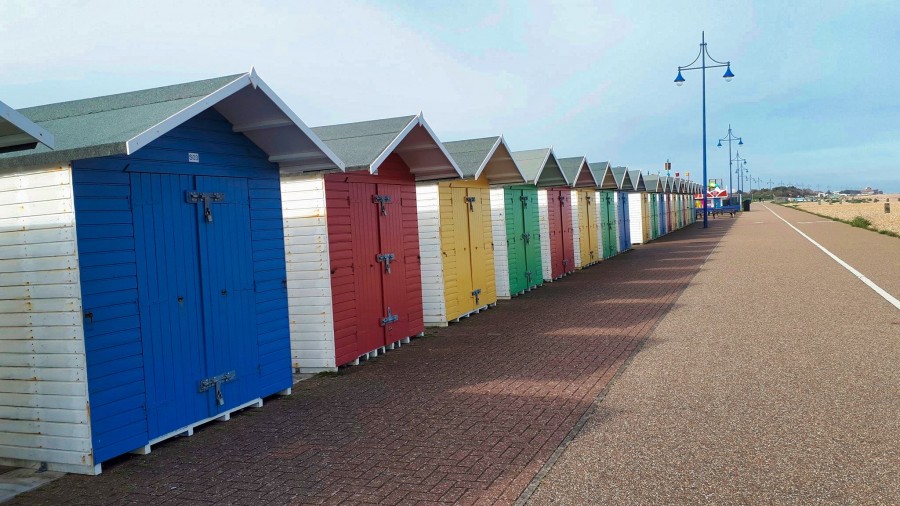 colourful beach huts, Eastbourne