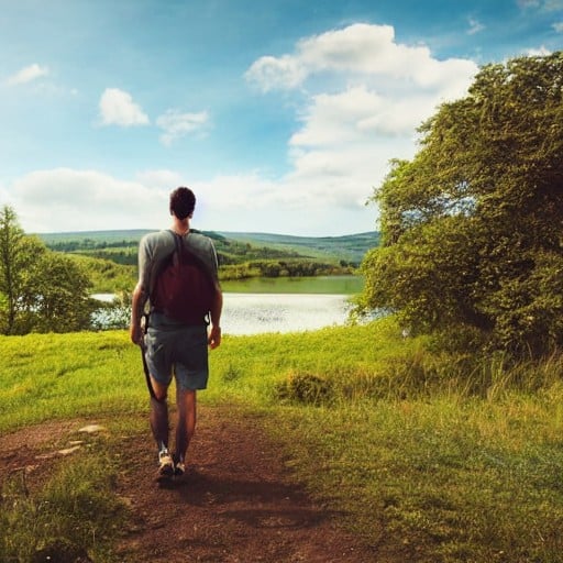 hiking in countryside improves mindset

