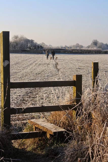 stile separating fields