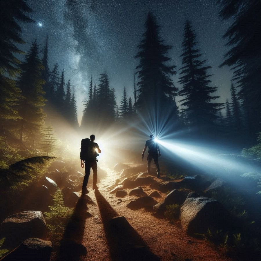 Chestlight vs headlamp - hiking at night