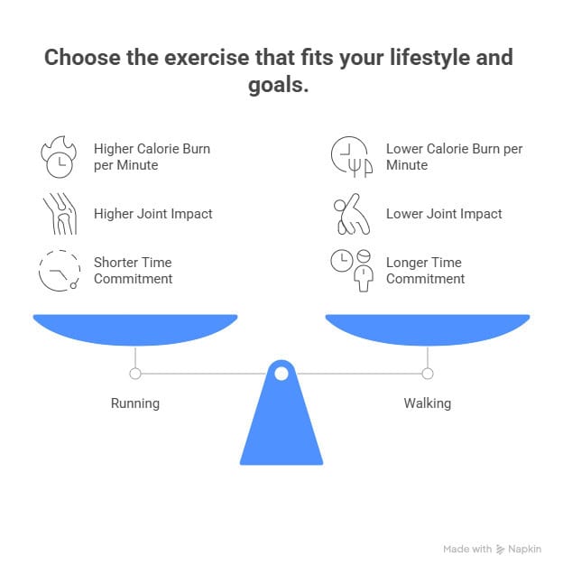 running v walking for weight loss